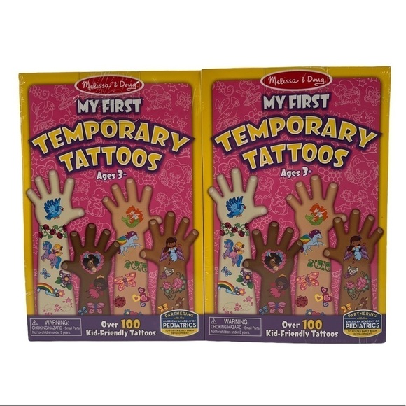 NWT Melissa & Doug My First Temporary Heart Fairy Tattoos Lot Of 2 - Picture 1 of 2